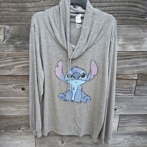Disney Gray Lilo & Stitch Hoodie Sweatshirt NWOT